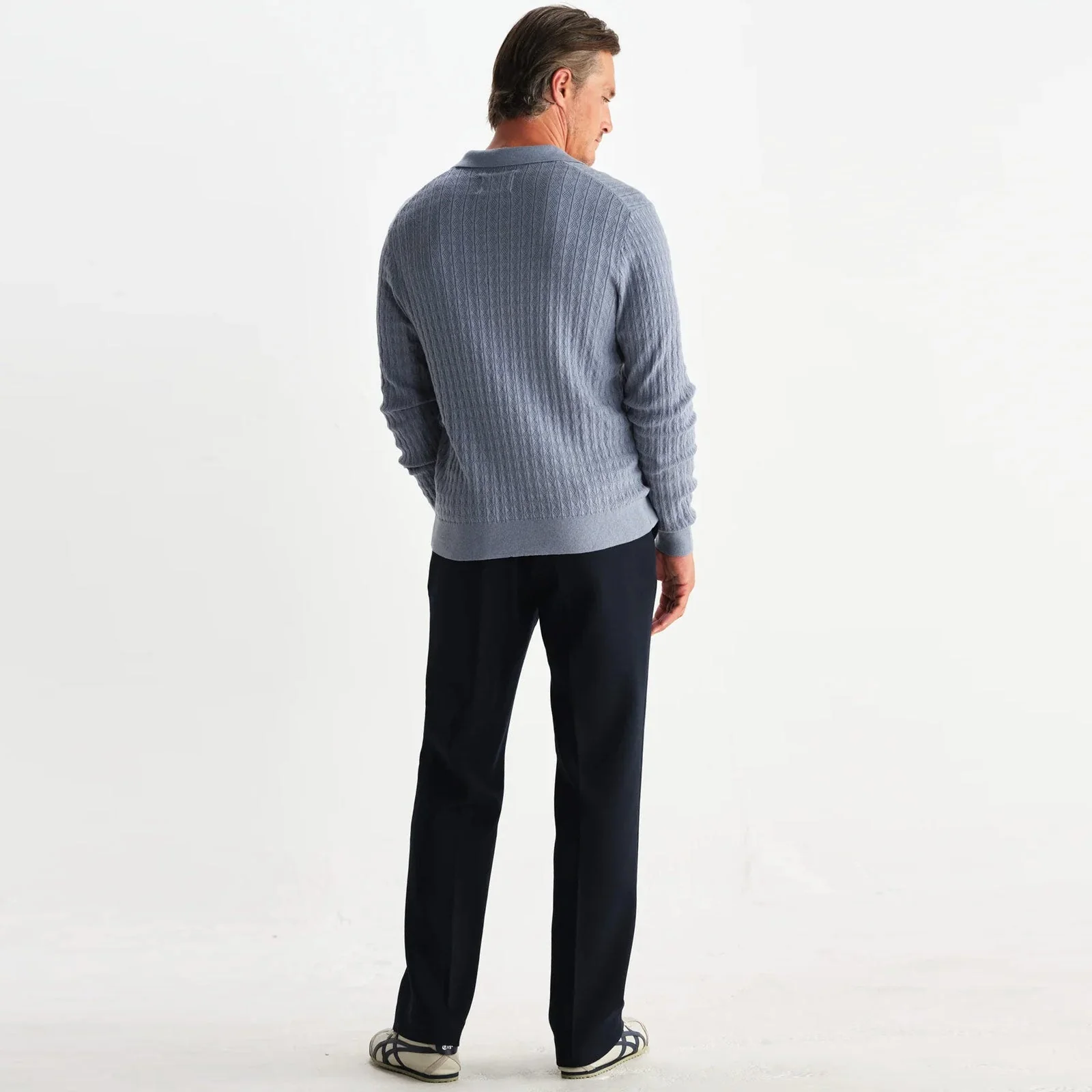 Oban Polo Diamond Stripe grey blue - Image 2