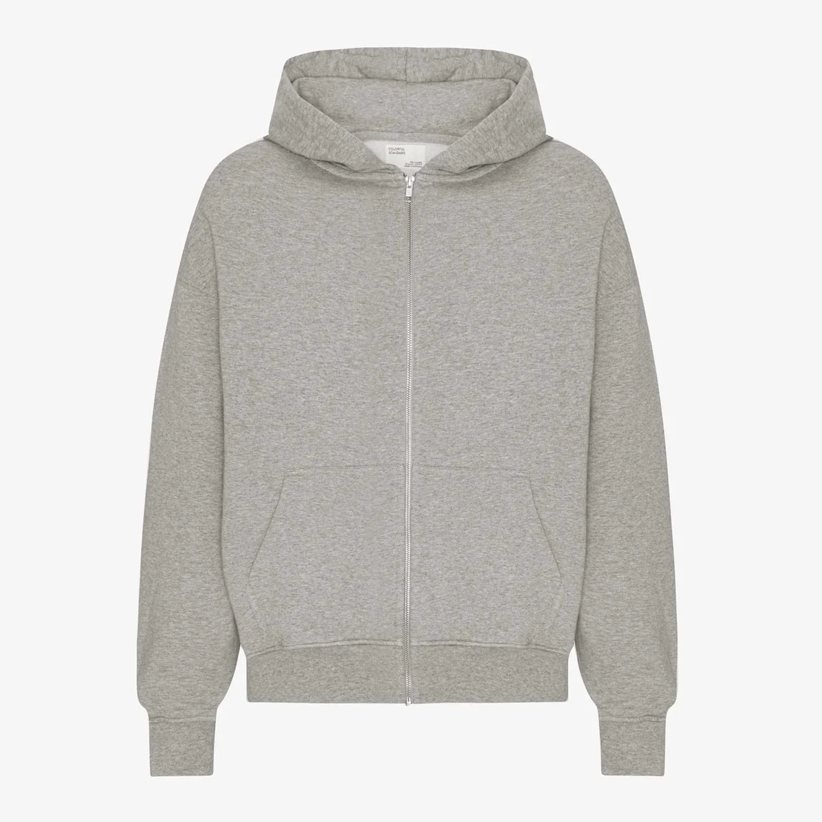 Organic Oversized Zip Hood heather grey - Image 4