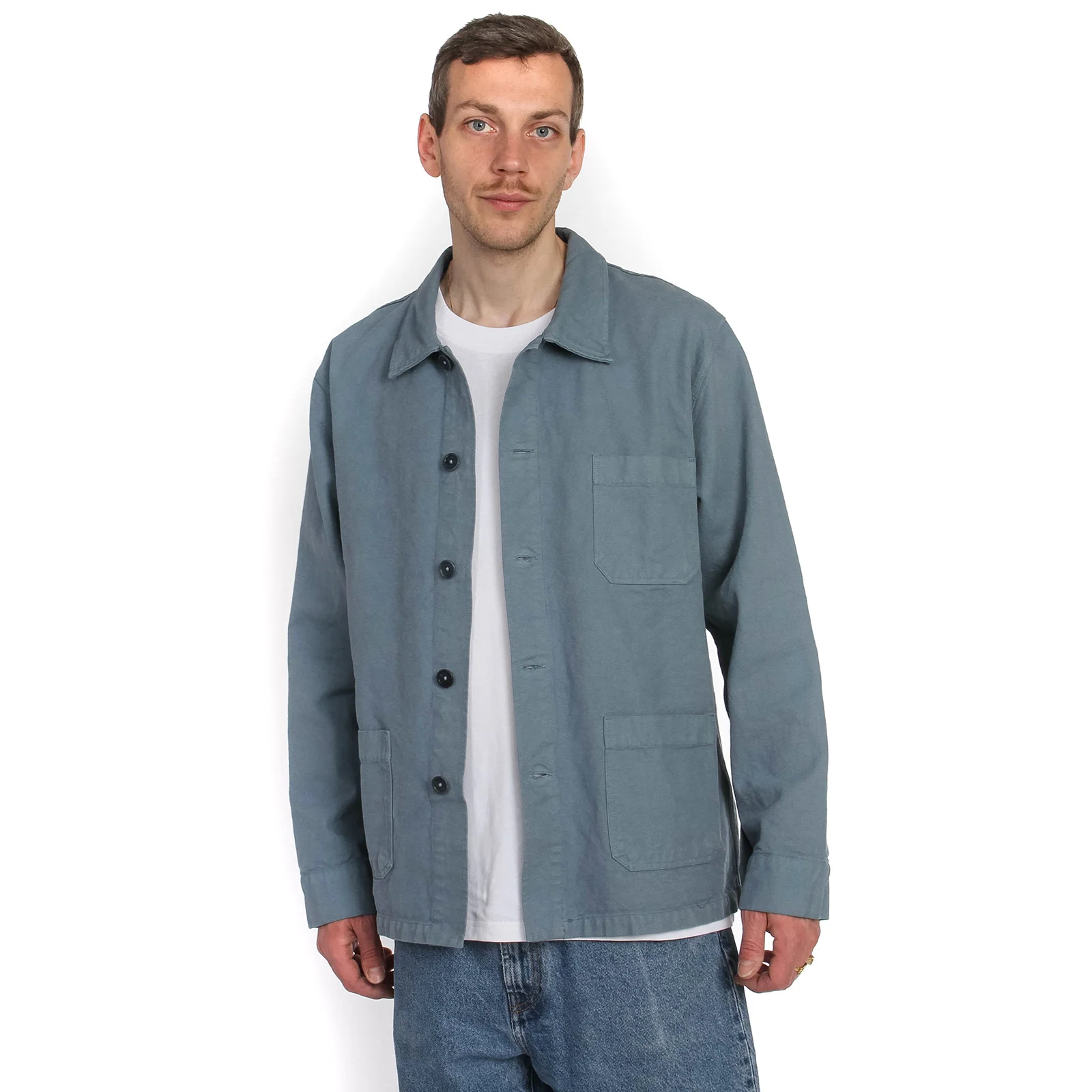 Organic Workwear Jacket stone blue