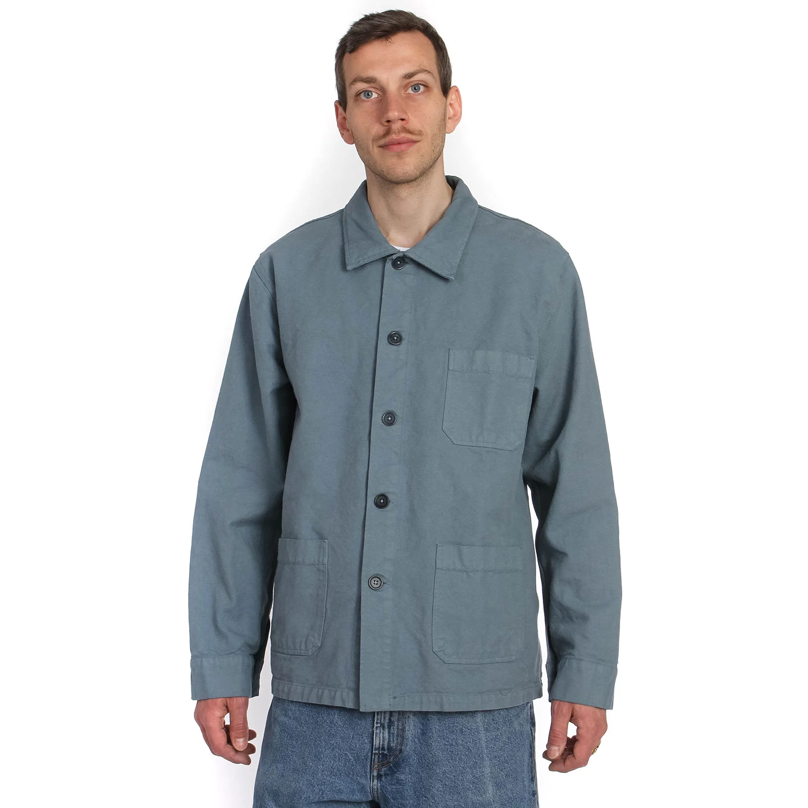 Organic Workwear Jacket stone blue - Image 3