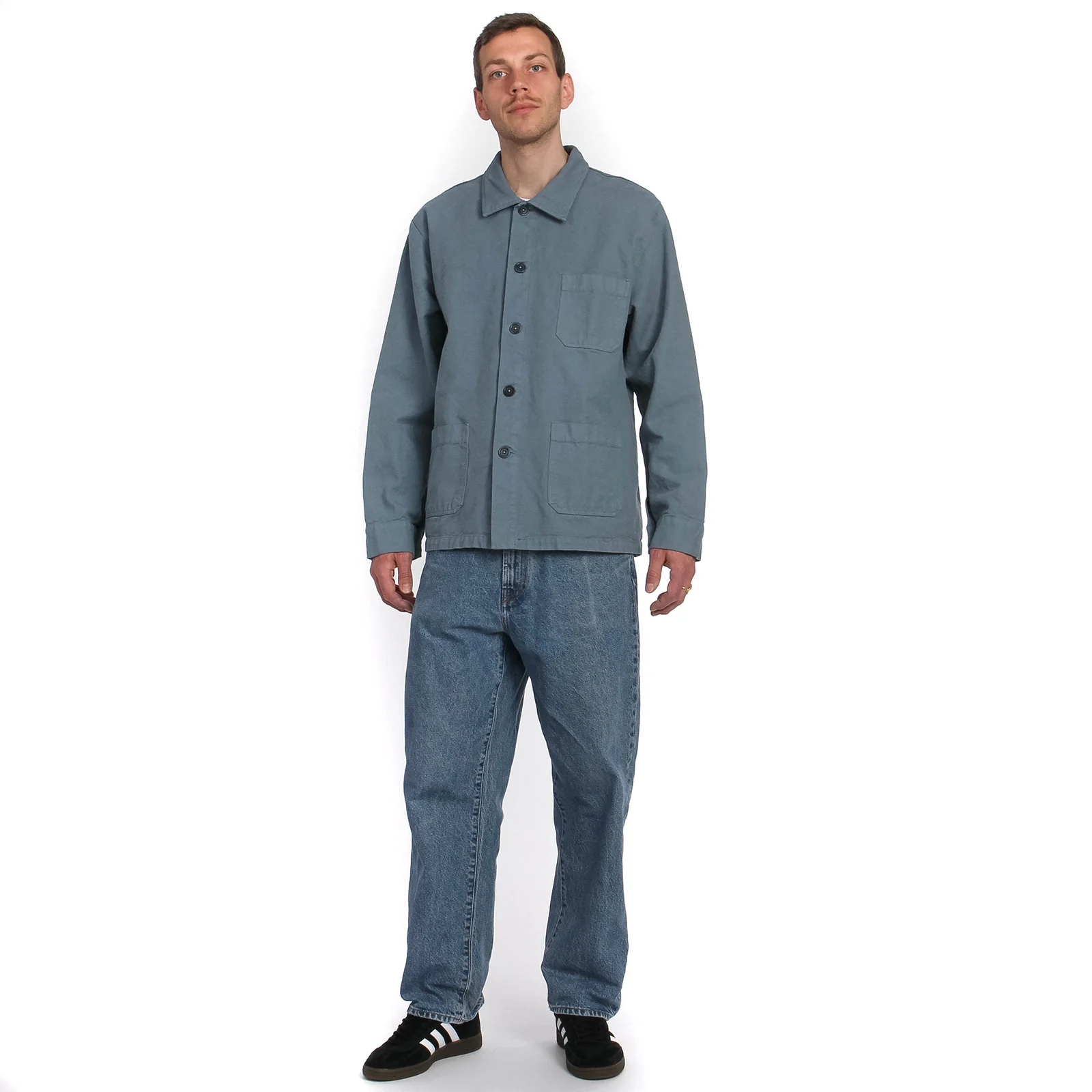Organic Workwear Jacket stone blue - Image 4