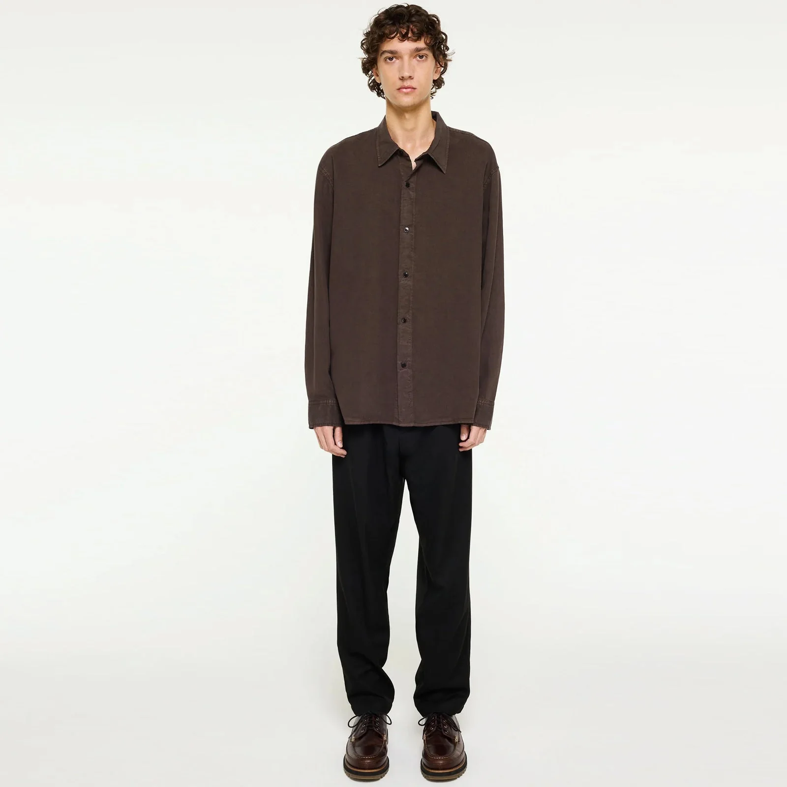 Ossian Tencel Shirt dark coffee - Image 3