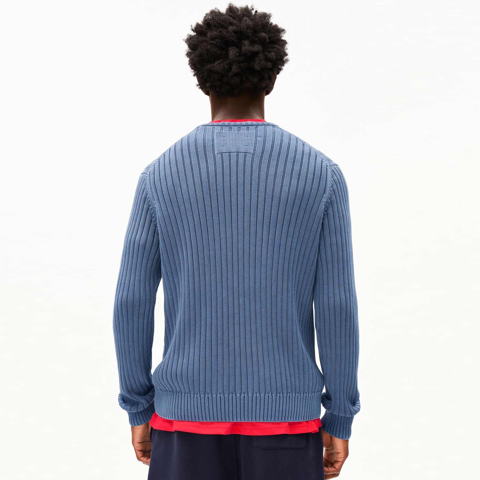 Pigment Dye Rib Knit Sweater light tinted navy - Image 2