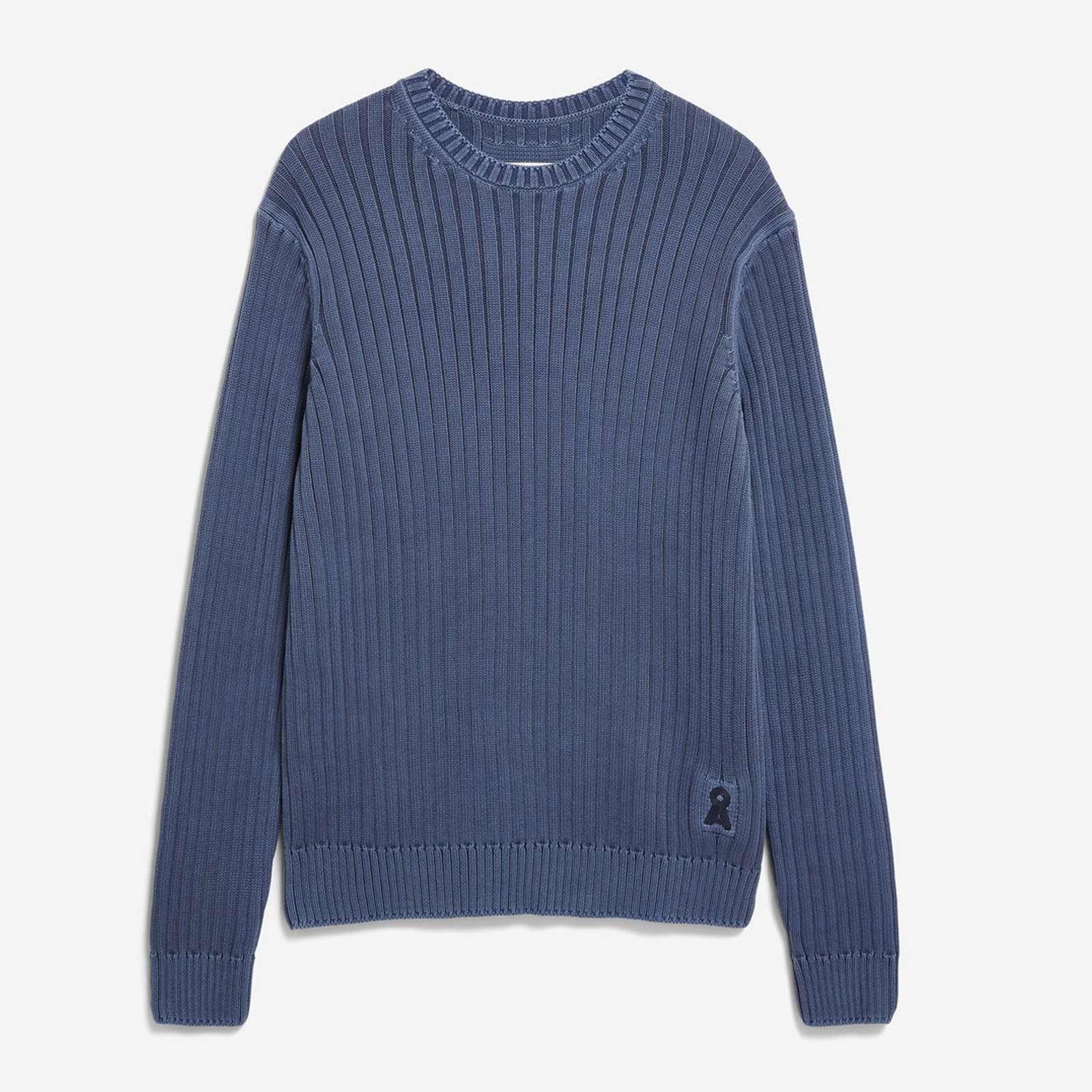 Pigment Dye Rib Knit Sweater light tinted navy - Image 4