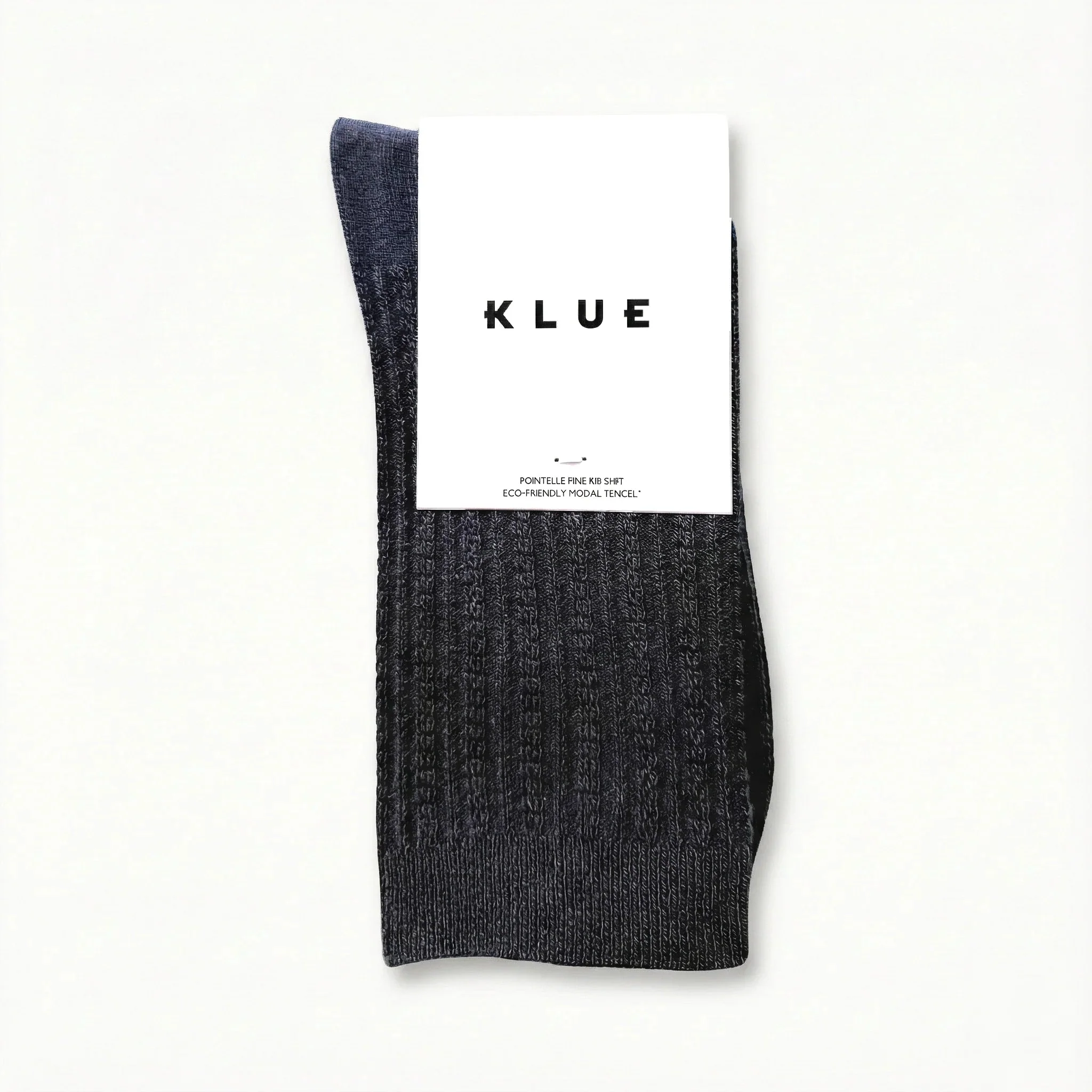 Pointelle Fine Rib Modal Socks black
