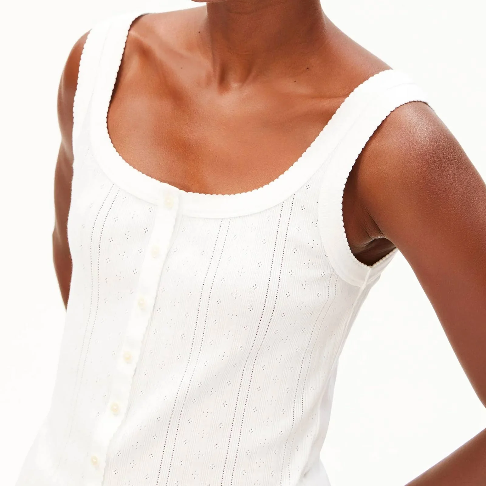 Pointelle Top white - Image 3