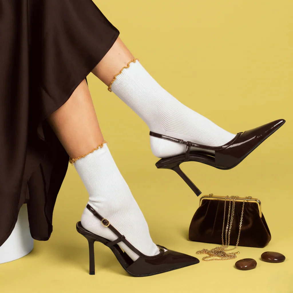 Ruffles Organic Cotton Socks gold - Image 2