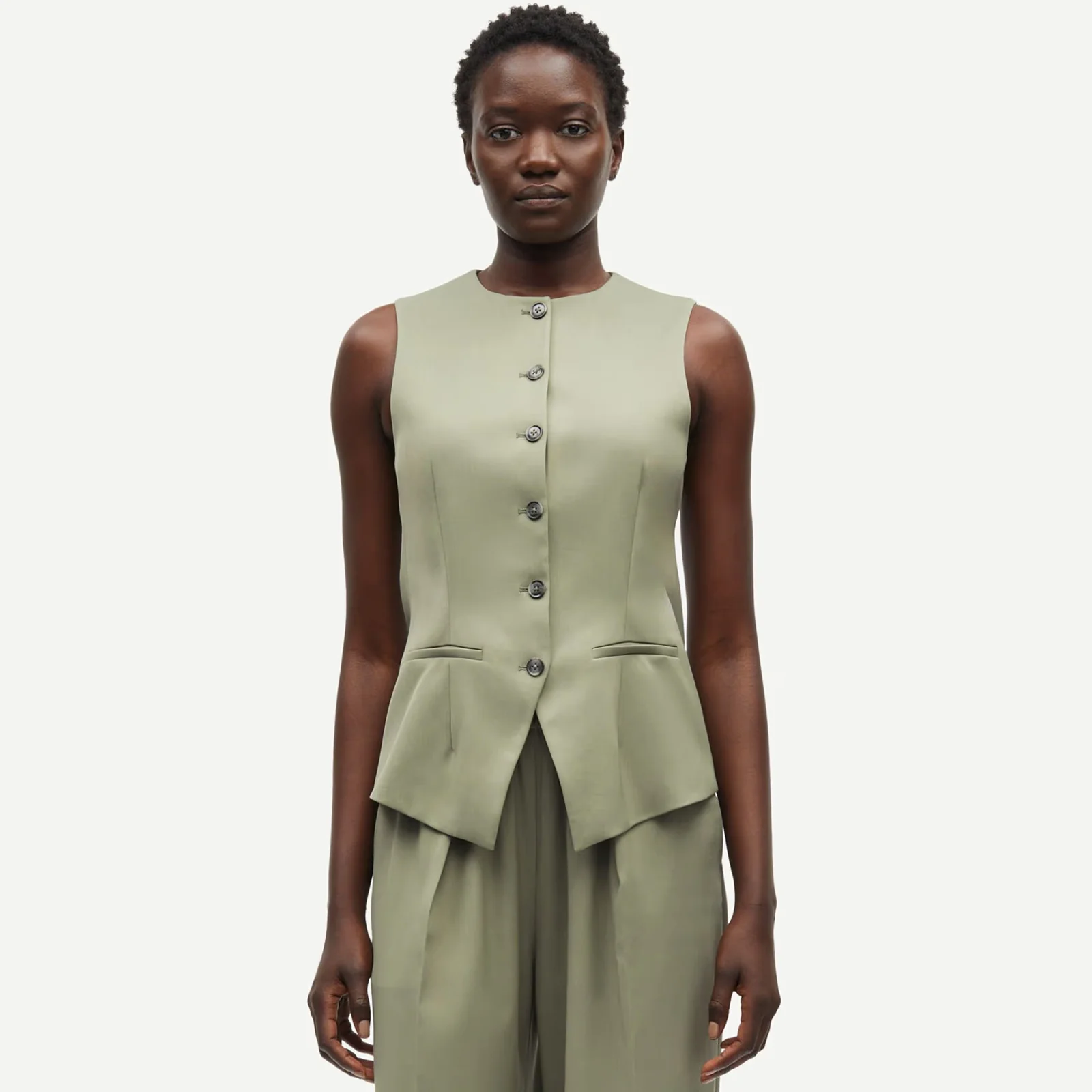 Saruma Vest 14635 vetiver