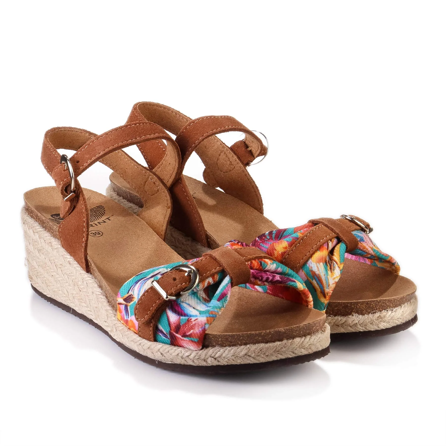 Vale Sandale tan fantasy suede textile - Image 2