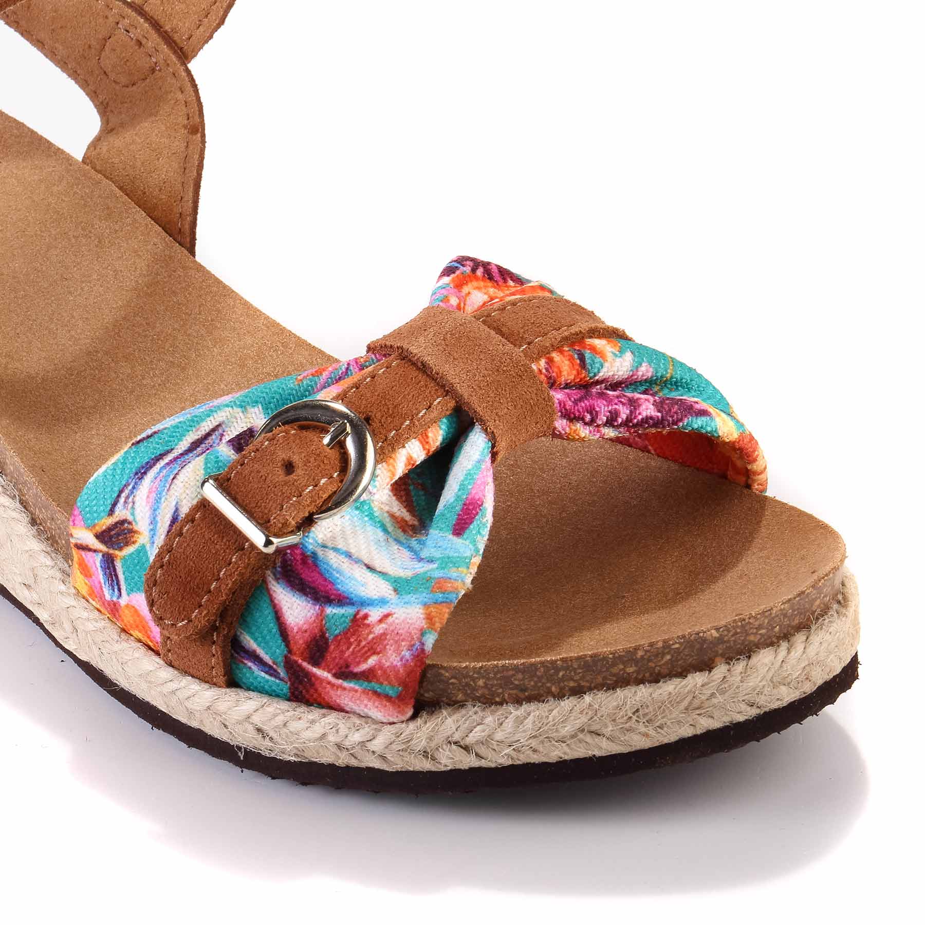 Vale Sandale tan fantasy suede textile - Image 4