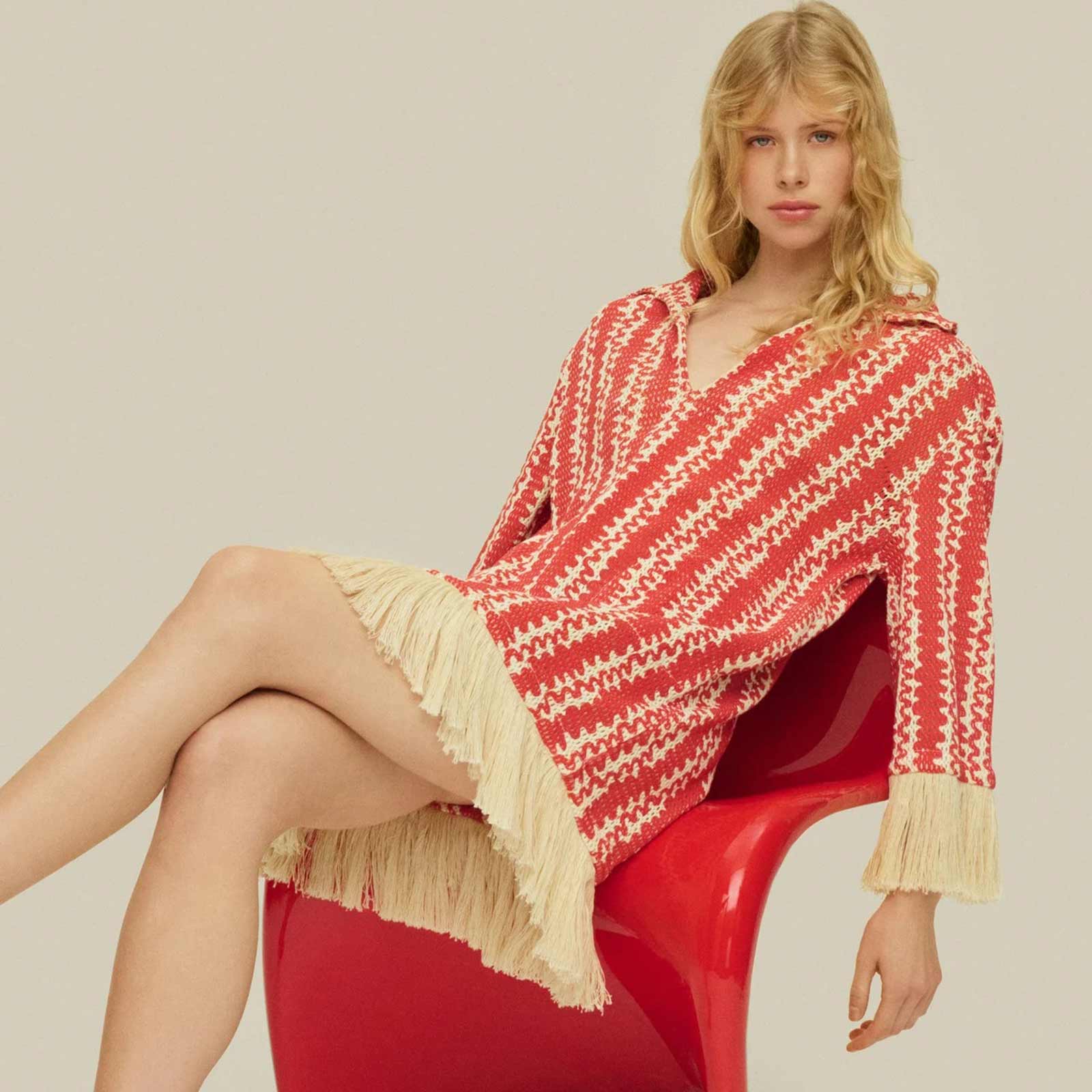 Aya Net Dress red scribble - Image 2