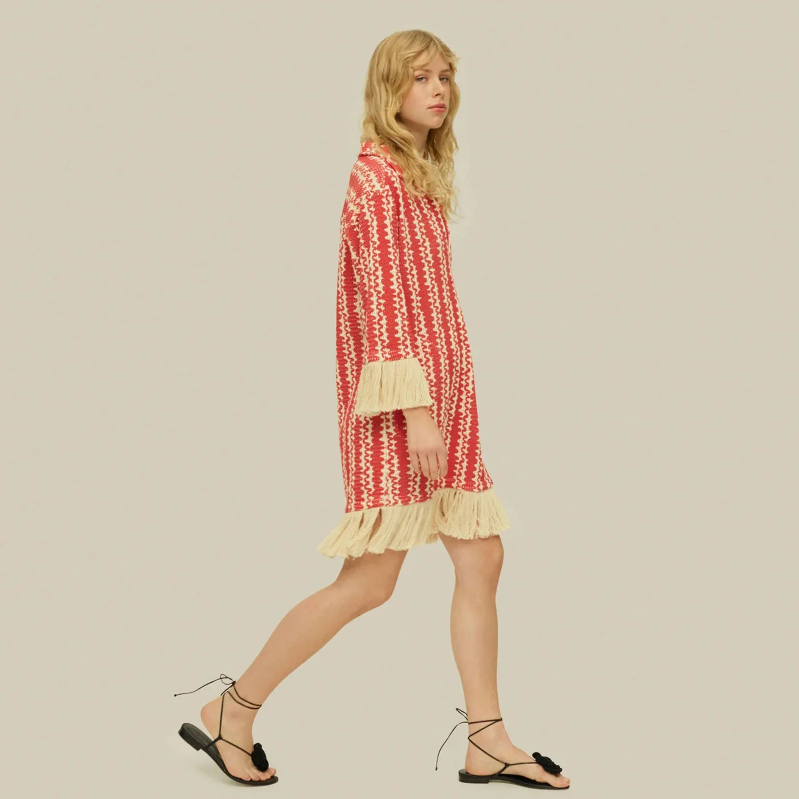 Aya Net Dress red scribble - Image 4