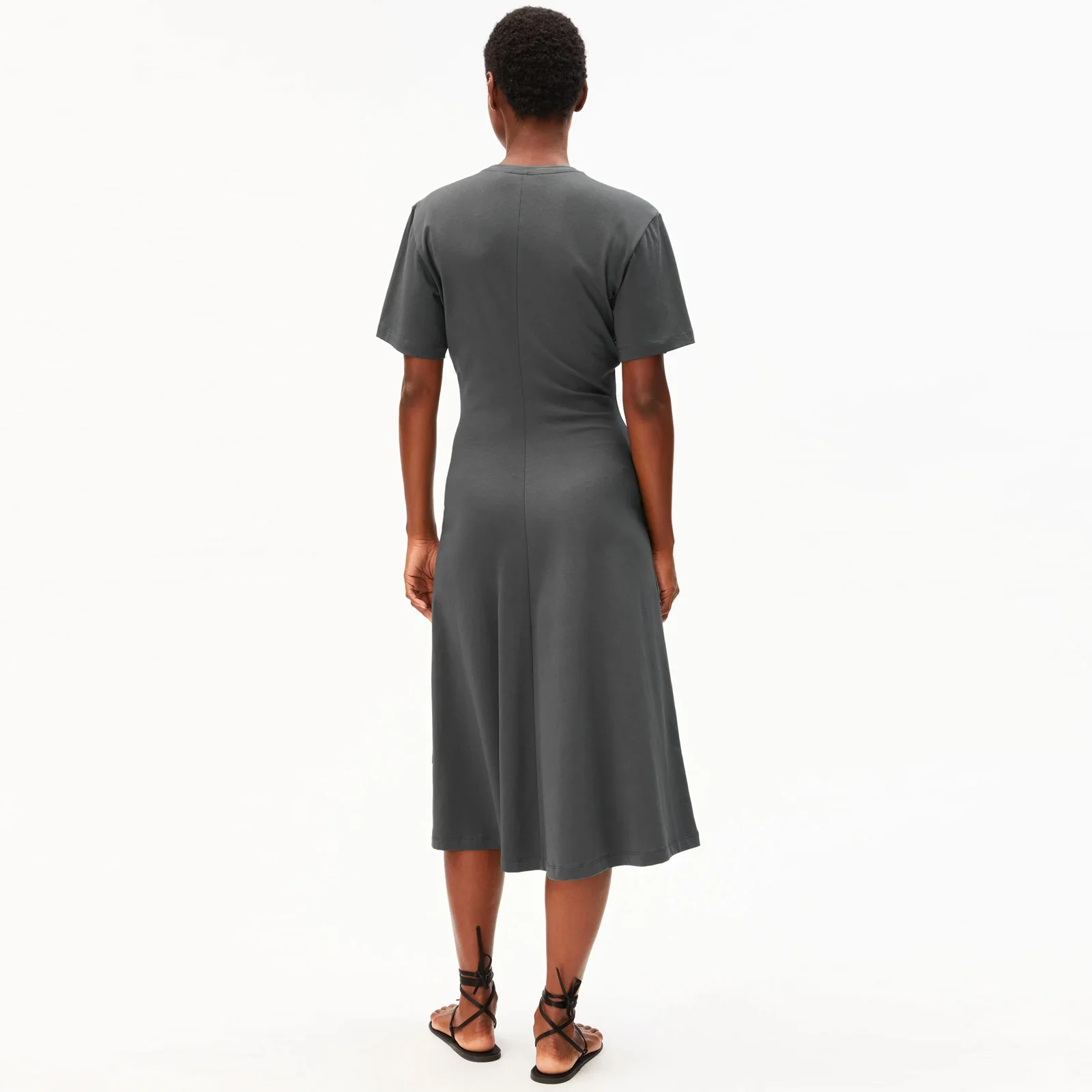 Short Sleeve Jersey Midi Dress space steel - Image 2