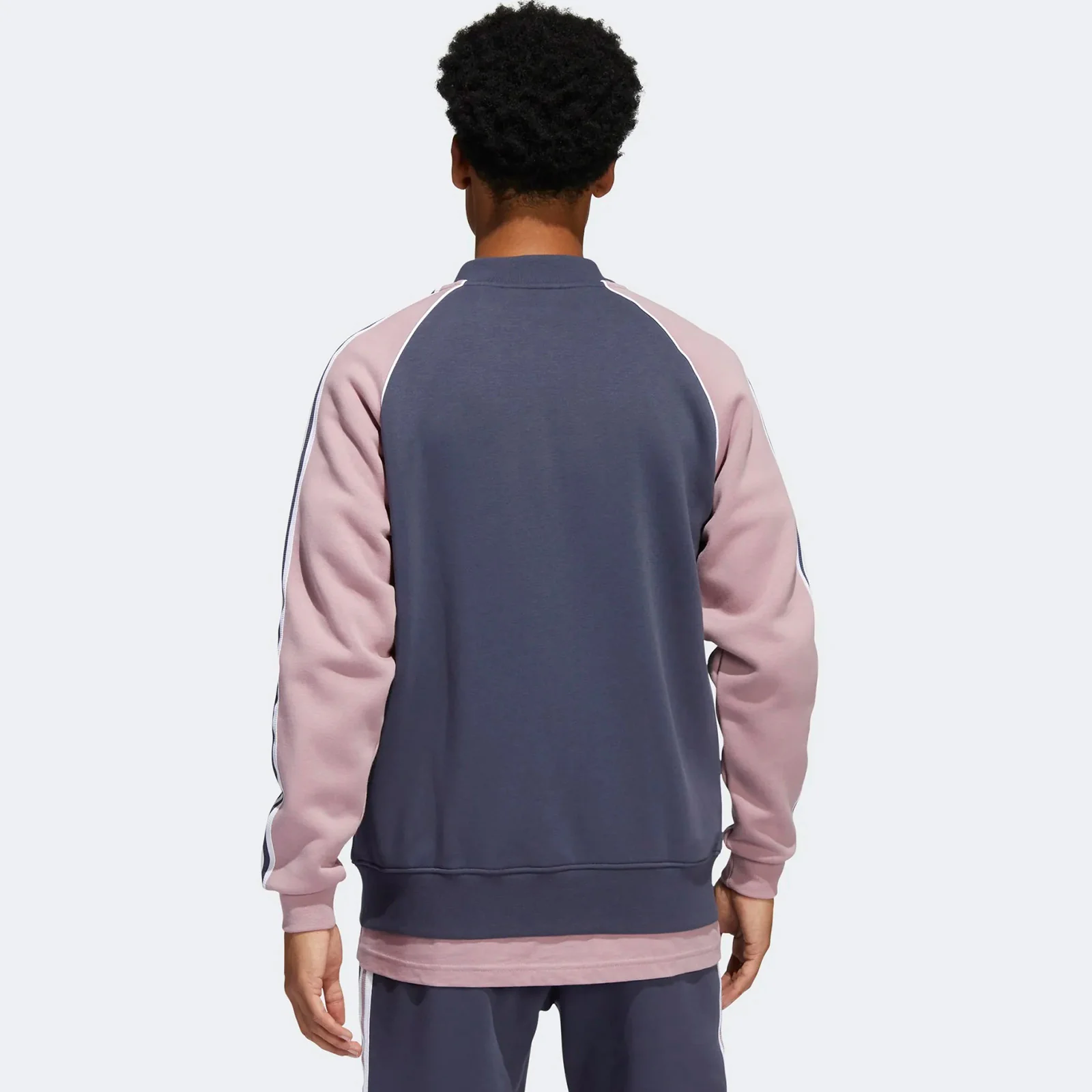 SST Fleece Track Top navy/mauve - Image 3