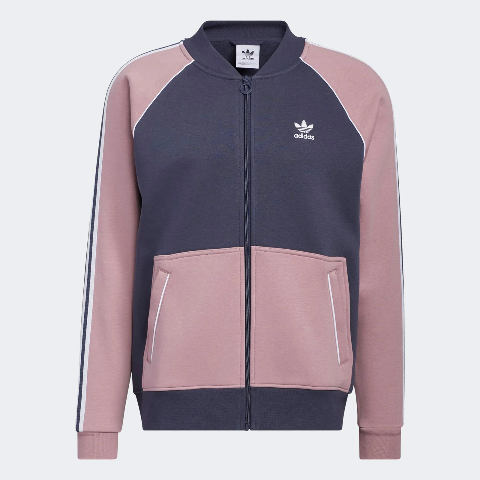 SST Fleece Track Top navy/mauve - Image 4