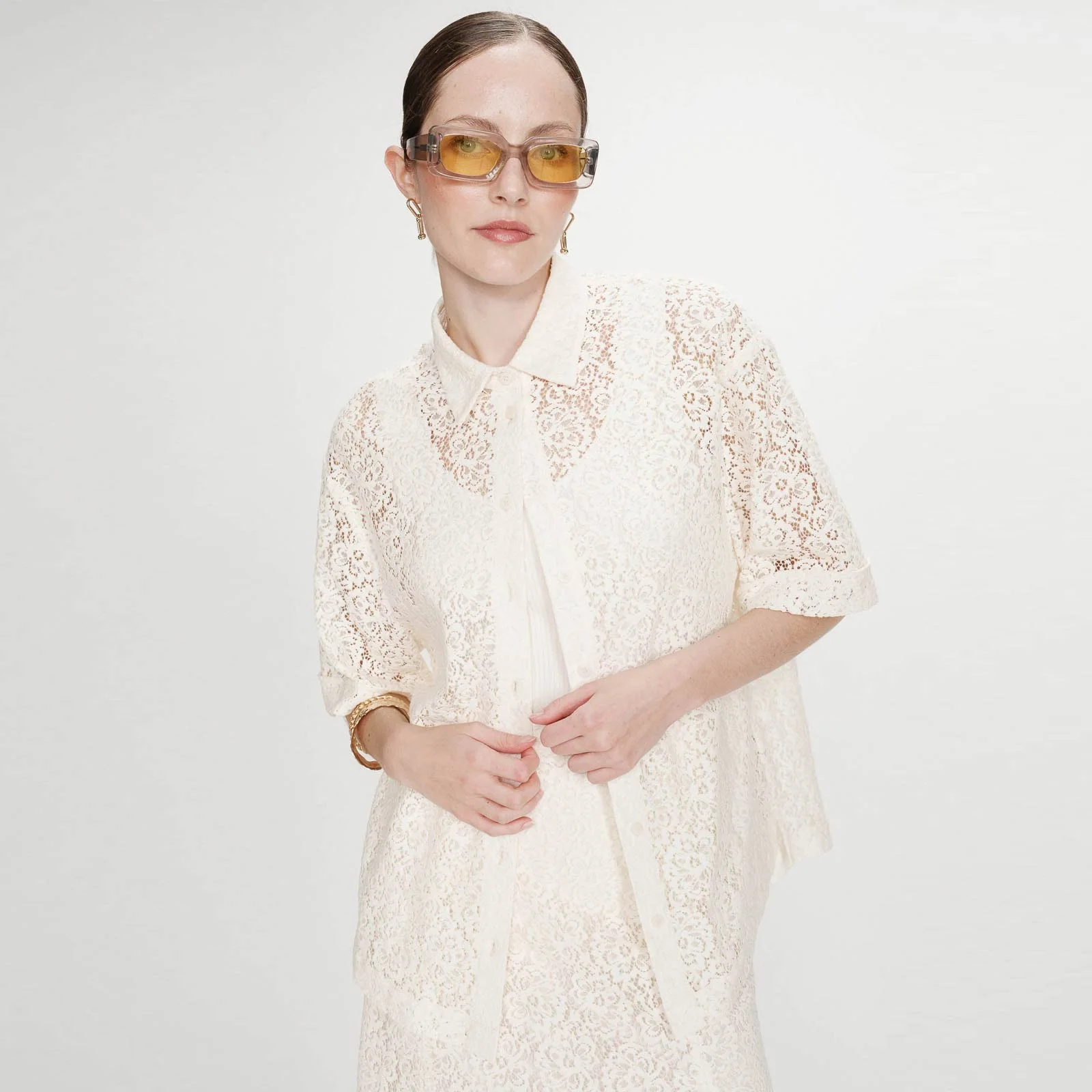 Straight Lace Shirt Vendel ecru