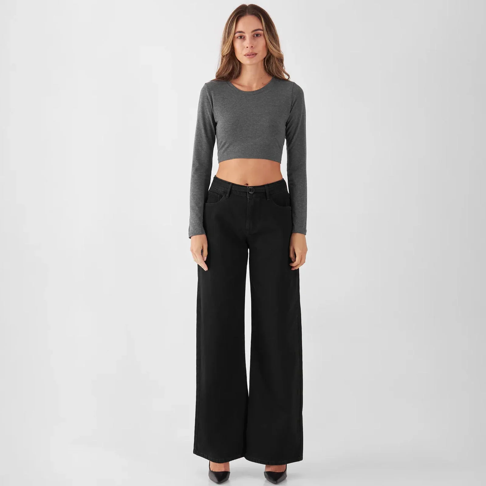 Sunny Classic Wide Leg Jeans black/black