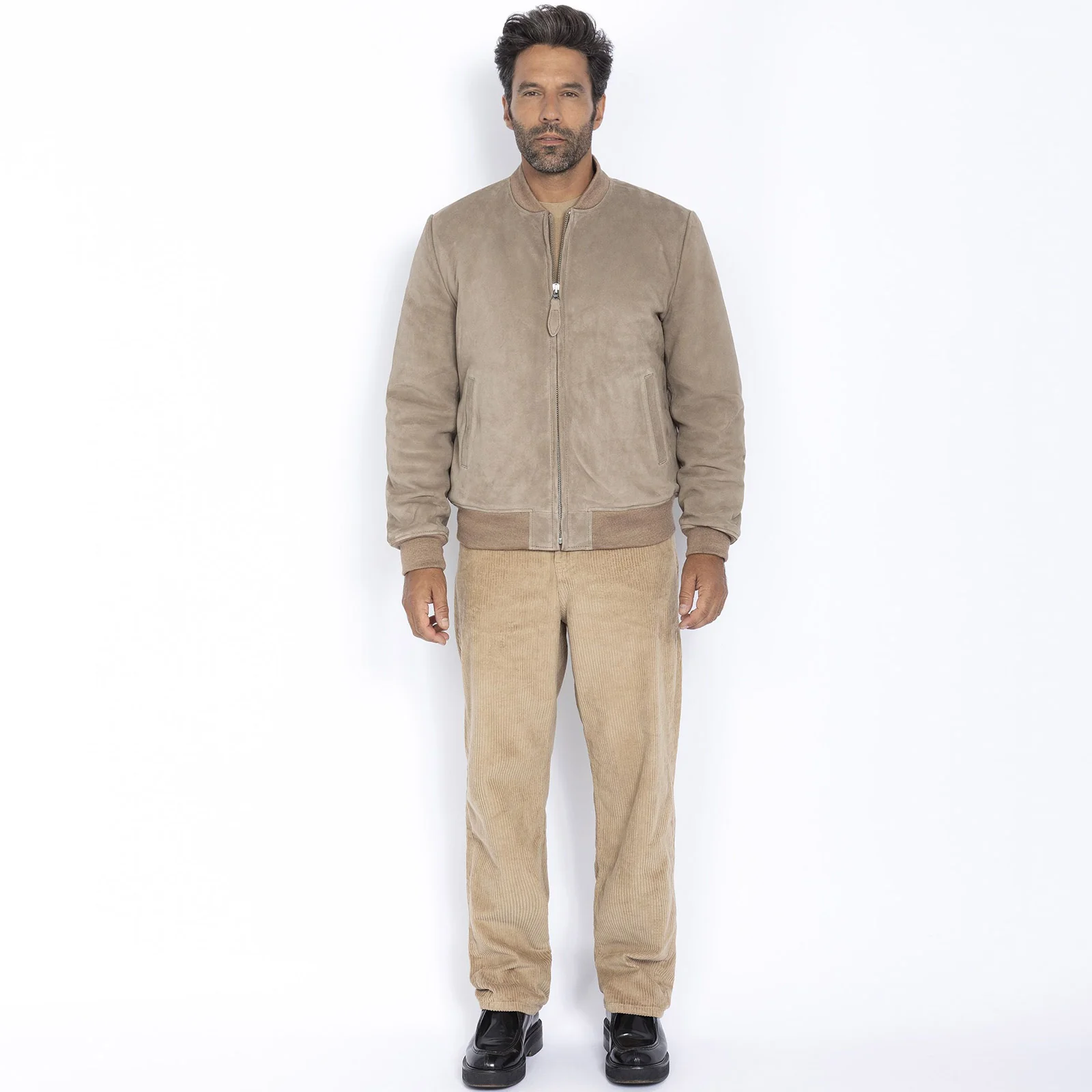 Velour Blouson dark beige - Image 2