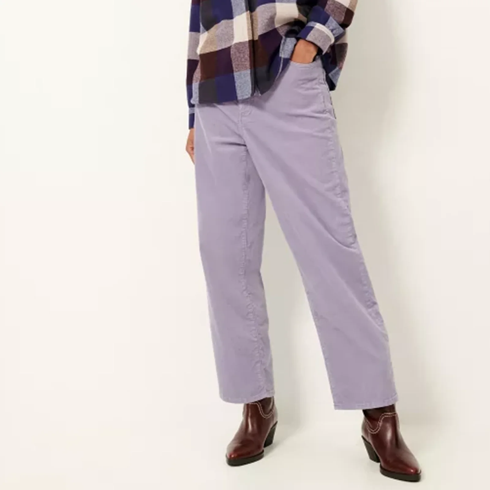 Velvet Cruise Cord Trousers lilasky - Image 3