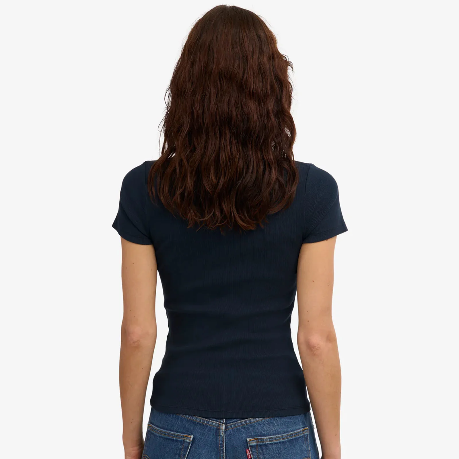 W Organic Rib SS T-Shirt navy blue - Image 2