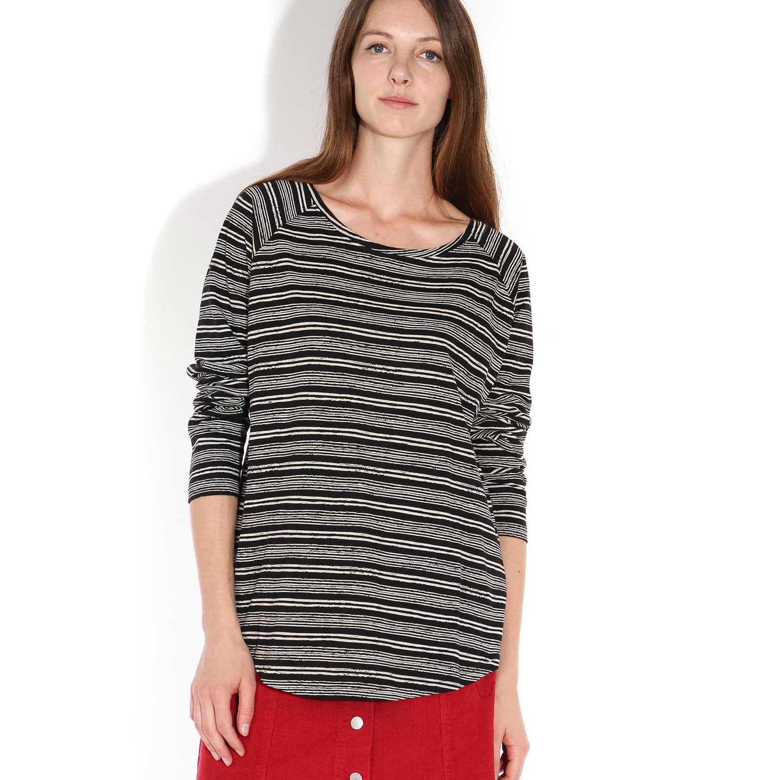 Finder Stripe Top black-off white - Image 2