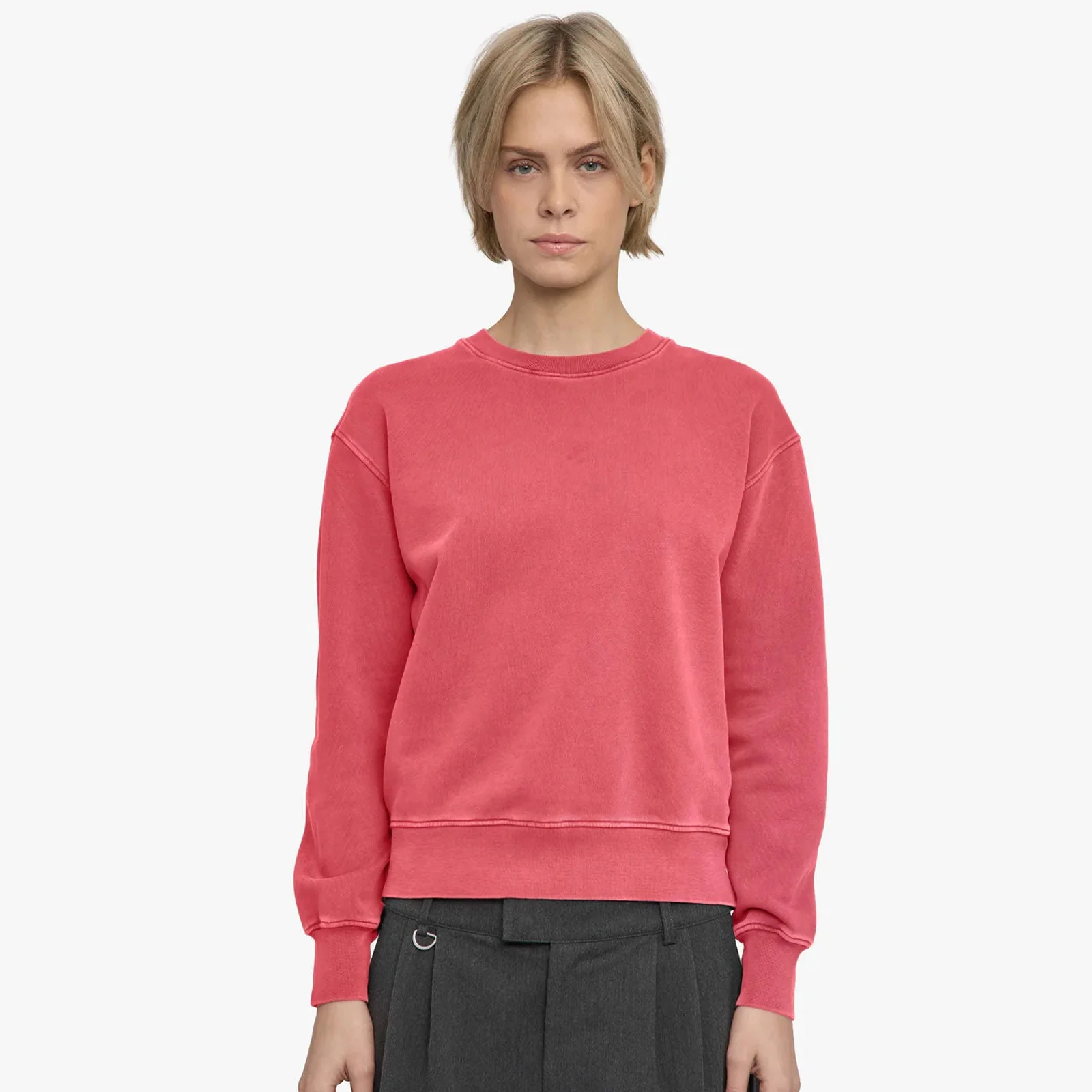 Women Classic Organic Crew faded red