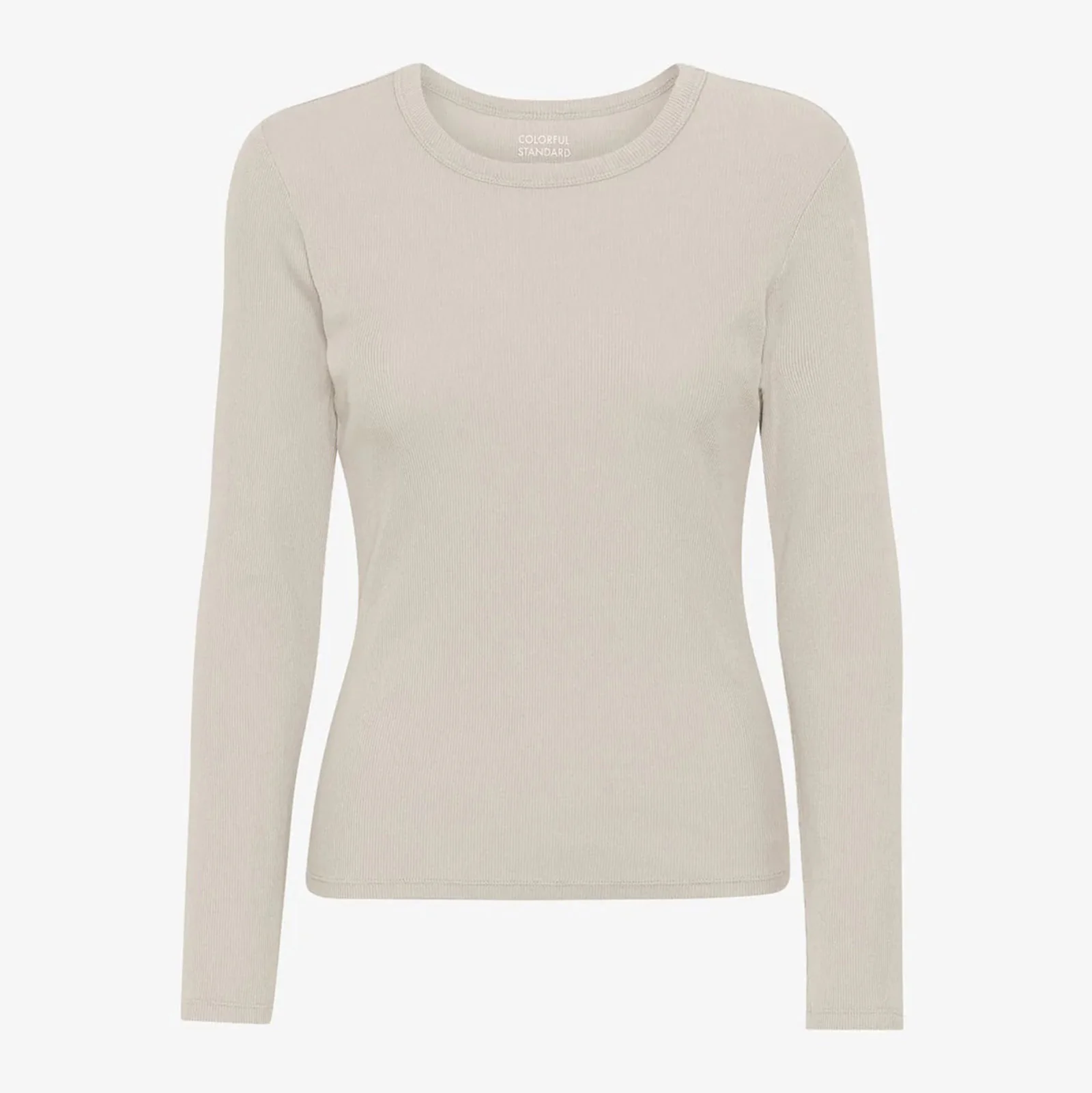 Women Organic Rib LS T-Shirt ivory white
